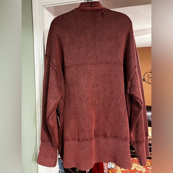 NWT Free People Chamomile Oversized Boho Sweater Cardigan Washed Acorn Large - Picture 11 of 14